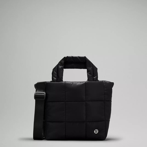lululemon athletica Handbags - lululemon athletica Black Nylon Quilted Grid Mini 5L Crossbody/Handle Tote Bag